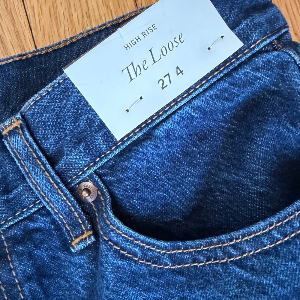 Abercrombie & Fitch Dark Blue Straight Jeans The Loose Size 4 or 27 NWT - Picture 5 of 6
